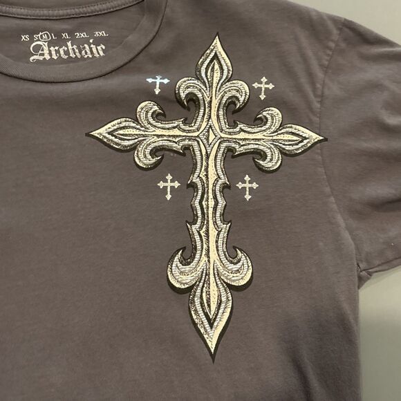 ‼️🔥CRAZY Y2K ARCHAIC AFFLICTION Grey Affliction T-shirt with bold design! 🔥‼️ - Picture 3 of 6